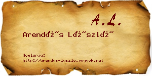 Arendás László névjegykártya